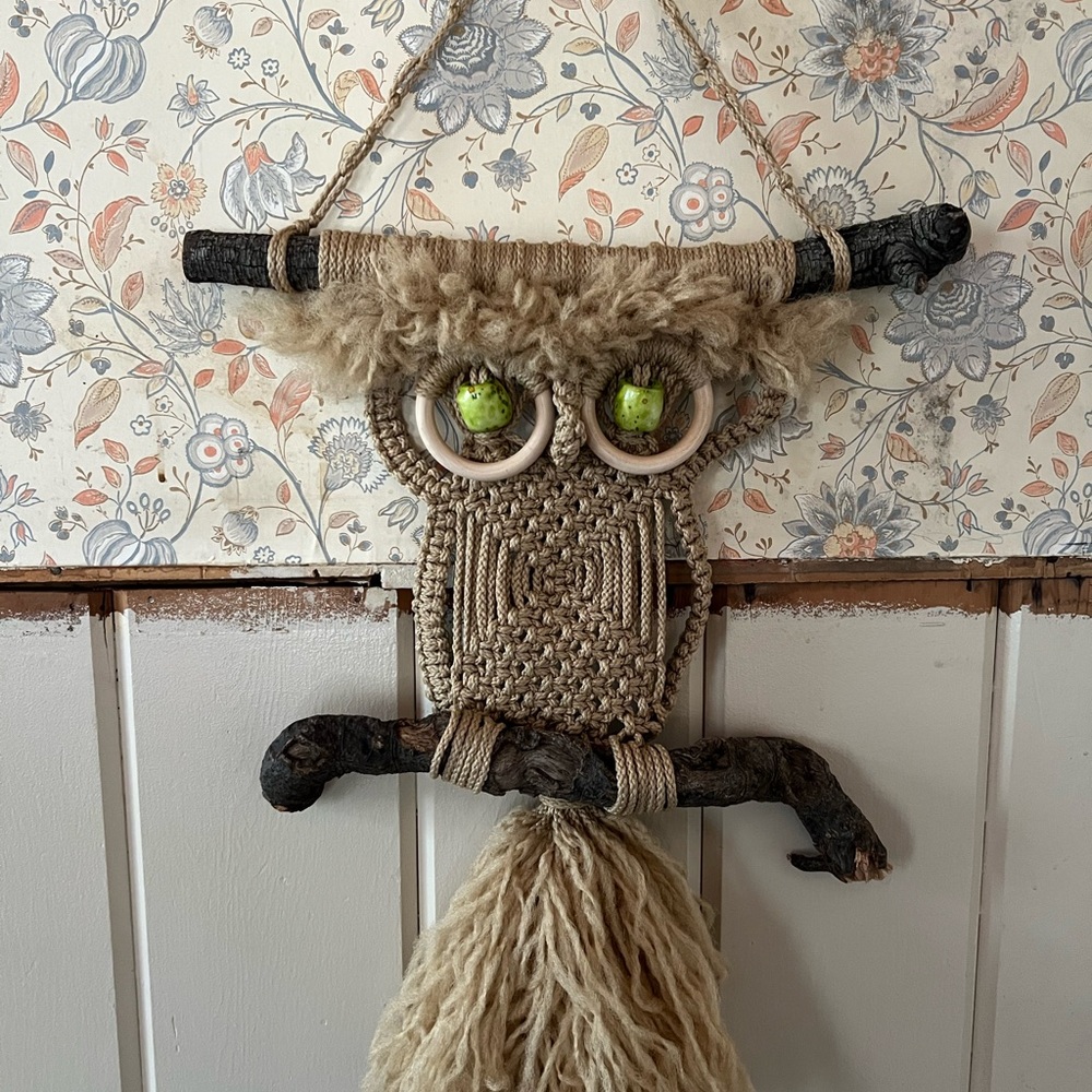 Handmade Macramé Owl Wall Hanging